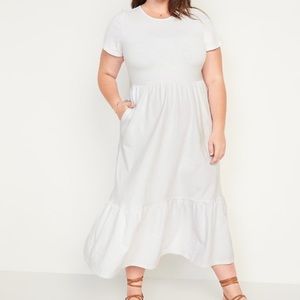 Old Navy | Dresses | Shortsleeve Tiered Slubknit Midi Swing Dress | Poshmark